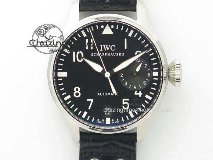 MIROTIME 0124 Timeless Big Pilot Real PR IW500901 ZF 1:1 Best Edition On Black Leather Strap A 7340